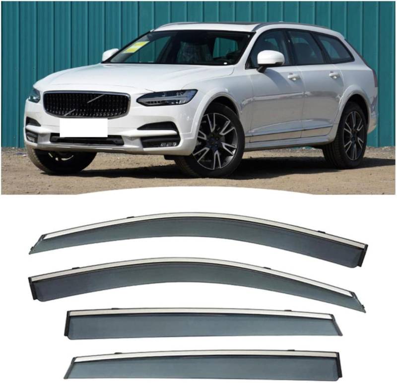 Windabweiser Für Volvo V90 2019-2022 Auto Windabweiser Fenster Visiere Fenster regen Abdeckung Deflektor Markise Schild Schutz von Generisch