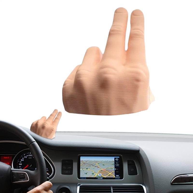 Winkende Hand - Einzigartige 2-Finger Auto-Armaturenbrett-Dekoration | Multifunktional Auto-Innenausstattung | Finger Dashboard Für Das Armaturenbrett Im Auto, Gruß Lazy Waver von Generisch
