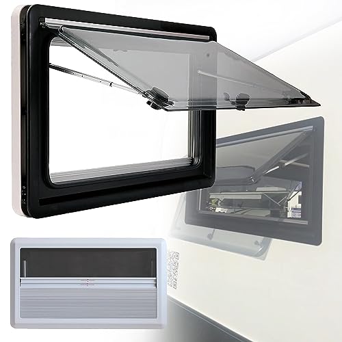 Wohnmobil-Ausstiegs-Fensterluke, Aluminiumlegierung, Acryl, Isolierglas, doppellagig, zum Herausdrücken mit Vorhang, für Wohnwagen, Wohnmobil, Anhänger, Yacht Wohnmobil-Ausstiegs-Fensterluke, Aluminiumlegierung, Acryl, Isolierglas, doppellagig, zum Herausdrücken mit Vorhang, für Wohnwagen, Wohnmobil, Anhänger, Yacht von Generisch
