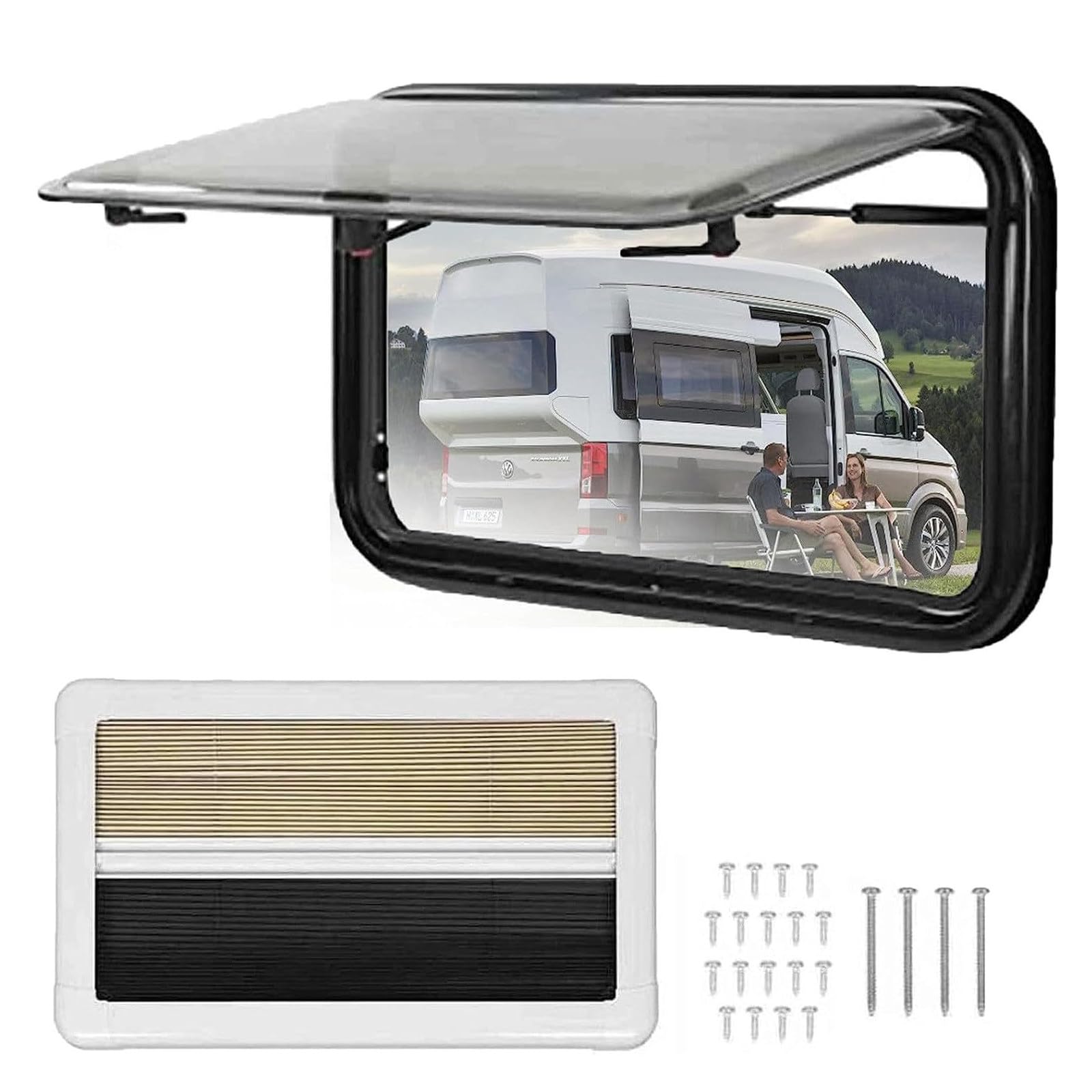 Wohnmobil-Fensterersatz, aufklappbare Entlüftungsklappe für Wohnmobil, Wohnwagen und Wohnmobil, Außenfenster für verbesserte Belüftung Wohnmobil-Fensterersatz, aufklappbare Entlüftungsklappe für Wohnmobil, Wohnwagen und Wohnmobil, Außenfenster für verbesserte Belüftung von Generisch