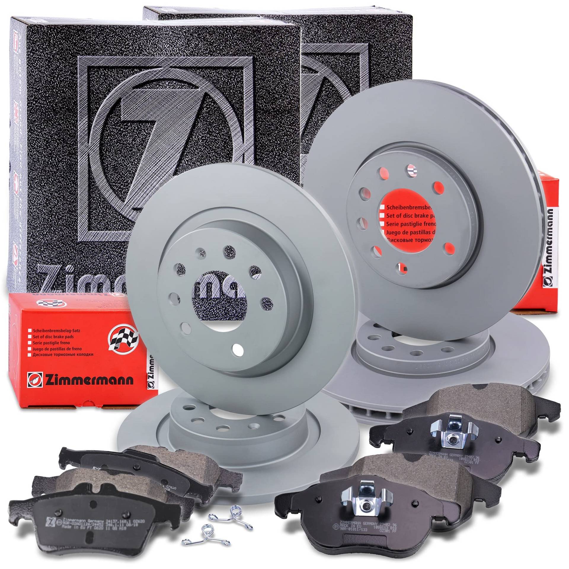 ZIMMERMANN Bremsenset inkl Bremsscheiben Vorne Belüftet Ø 285 mm + Hinten Voll Ø 278 mm und Bremsbeläge Vorne und Hinten Kompatibel mit OPEL SIGNUM CC (Z03), VECTRA C, SAAB 9-3 ZIMMERMANN Bremsenset inkl Bremsscheiben Vorne Belüftet Ø 285 mm + Hinten Voll Ø 278 mm und Bremsbeläge Vorne und Hinten Kompatibel mit OPEL SIGNUM CC (Z03), VECTRA C, SAAB 9-3 von Generisch