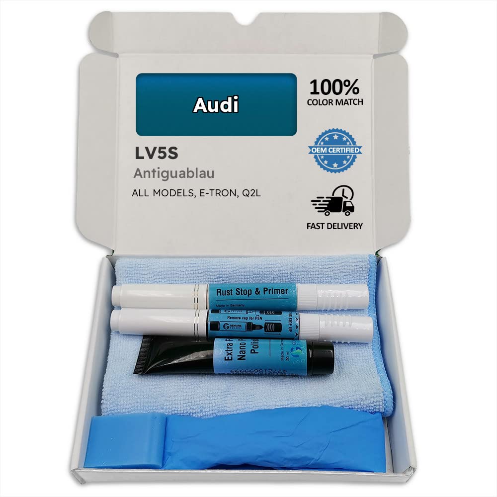 Genuine Colors Lackstift ANTIGUABLAU LV5S Kompatibel/Ersatz für Audi Blau von Genuine Colors