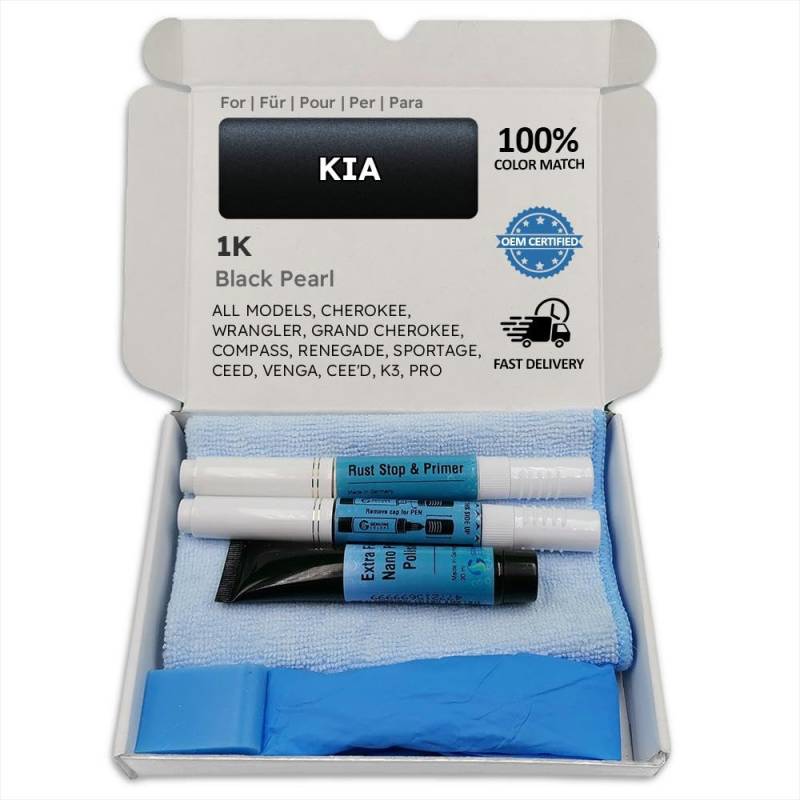 Genuine Colors Lackstift Black Pearl 1K für KIA Schwarz Cherokee Wrangler Grand Compass Renegade SPORTAGE CEED Venga CEE'D K3 PRO SW XCEED VQ von Genuine Colors