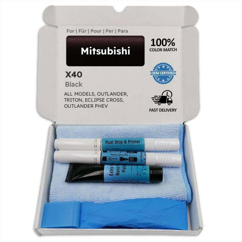 Genuine Colors Lackstift BLACK X40 für Mitsubishi Schwarz OUTLANDER TRITON ECLIPSE CROSS PHEV von Genuine Colors