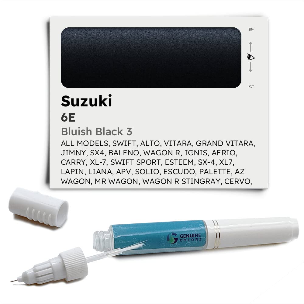 Genuine Colors Lackstift BLUISH BLACK 3 6E Kompatibel/Ersatz für Suzuki Schwarz von Genuine Colors