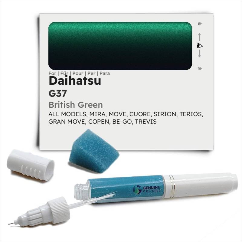 Genuine Colors Lackstift BRITISH GREEN G37 für Daihatsu Grün MIRA MOVE CUORE SIRION TERIOS GRAN COPEN BE-GO TREVIS von Genuine Colors