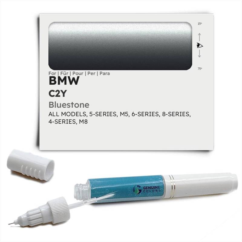 Genuine Colors Lackstift Bluestone C2Y für BMW Blau 5-Series M5 6-Series 8-Series 4-Series M8 von Genuine Colors