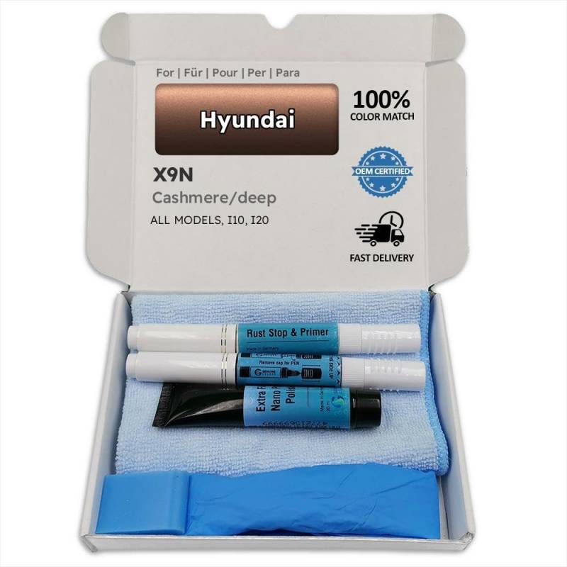 Genuine Colors Lackstift CASHMERE DEEP BROWN ICED COFFEE X9N für Hyundai Braun I10 I20 von Genuine Colors