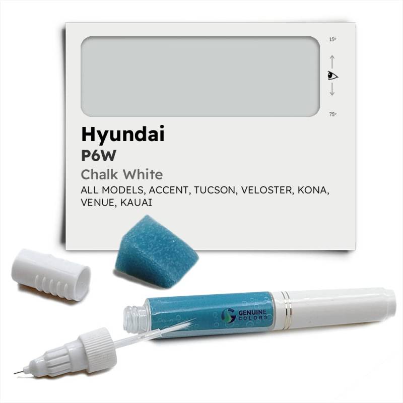 Genuine Colors Lackstift CHALK WHITE P6W Kompatibel/Ersatz für Hyundai Weiß von Genuine Colors
