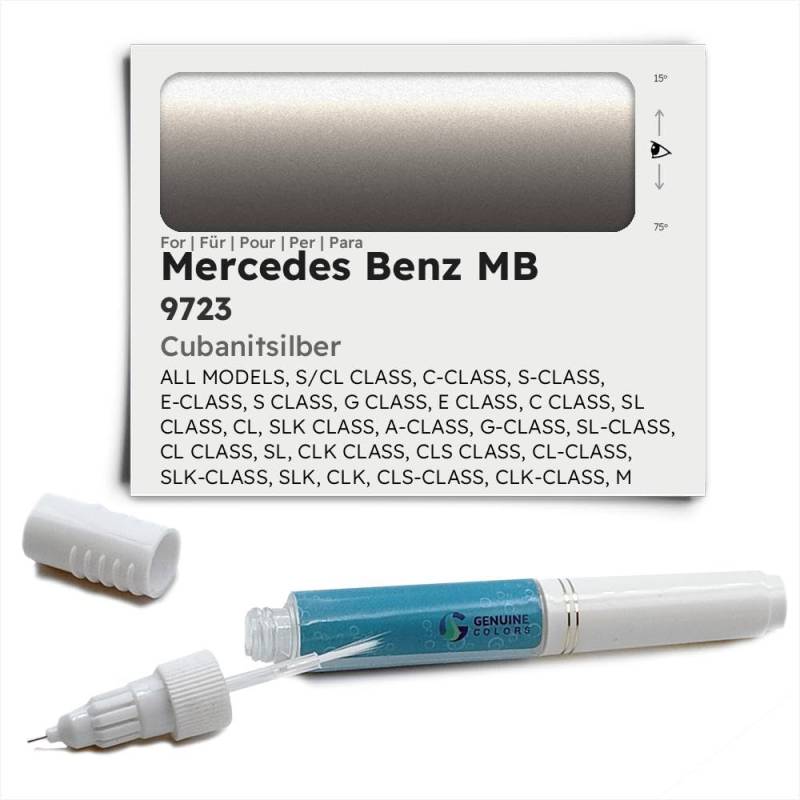 Genuine Colors Lackstift CUBANITSILBER 9723 für Mercedes Benz MB Silber S CL CLASS C-CLASS S-CLASS E-CLASS G E C SL SLK A-CLASS G-CLASS SL-CLASS CLK CLS CL-CLASS SLK-CLASS CLS-CLASS CLK-CLASS M M-CLAS von Genuine Colors