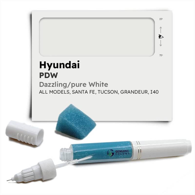 Genuine Colors Lackstift DAZZLING/PURE WHITE PDW Kompatibel/Ersatz für Hyundai Weiß von Genuine Colors