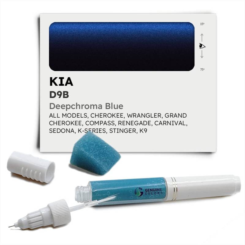 Genuine Colors Lackstift DEEPCHROMA BLUE D9B Kompatibel/Ersatz für KIA Blau von Genuine Colors