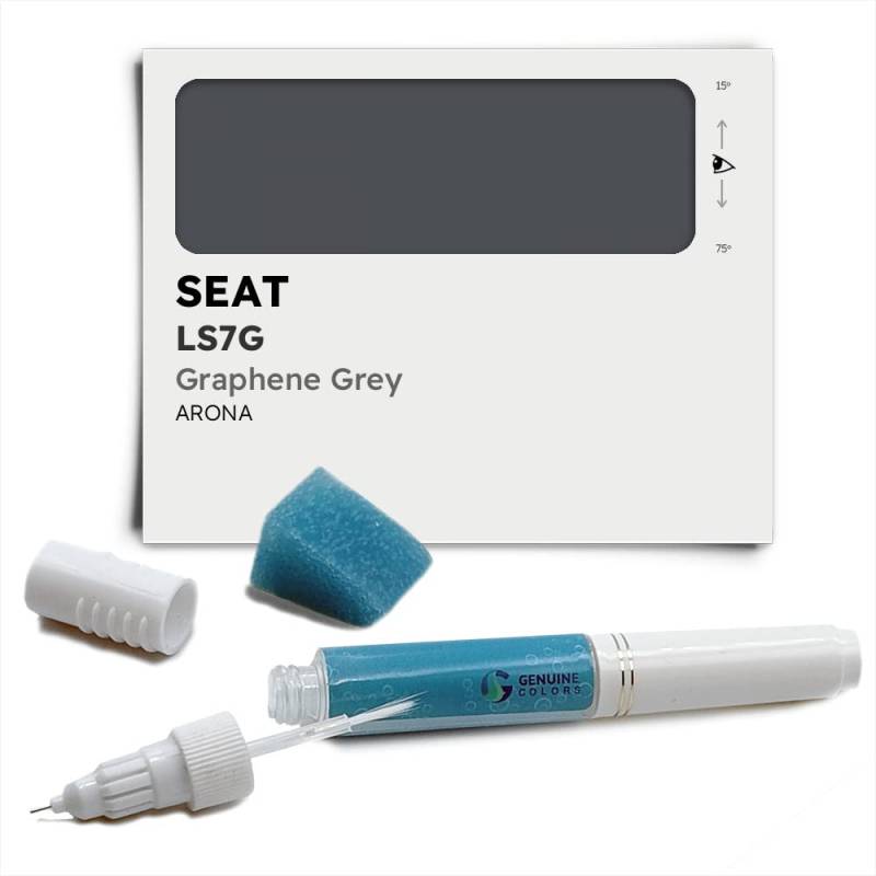 Genuine Colors Lackstift GRAPHENE GREY LS7G Kompatibel/Ersatz für SEAT Grau von Genuine Colors