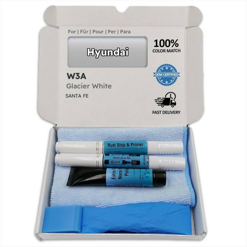 Genuine Colors Lackstift Glacier White W3A für Hyundai Weiß Santa FE von Genuine Colors