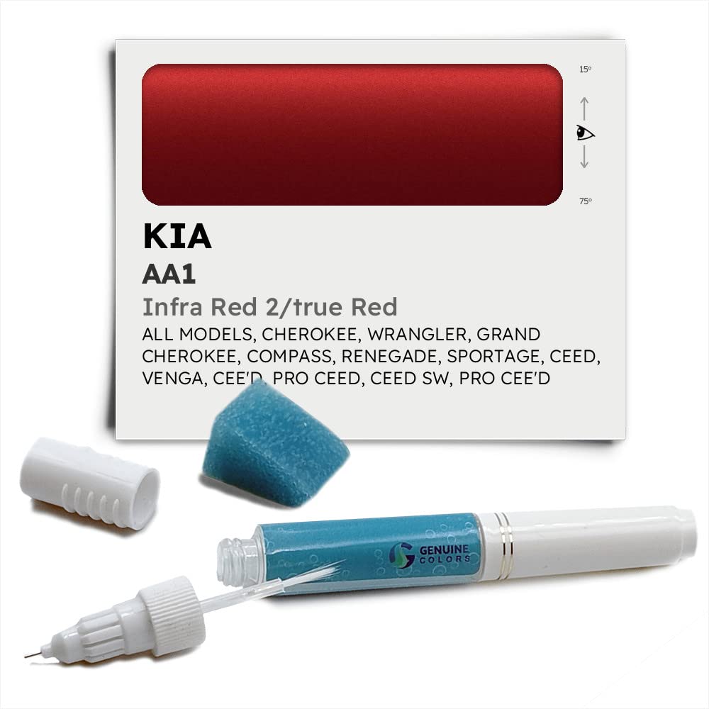 Genuine Colors Lackstift INFRA RED 2/TRUE RED AA1 Kompatibel/Ersatz für KIA Rot von Genuine Colors