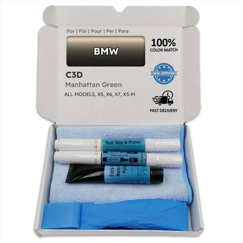 Genuine Colors Lackstift Manhattan Green C3D für BMW Grün X5 X6 X7 X5-M von Genuine Colors