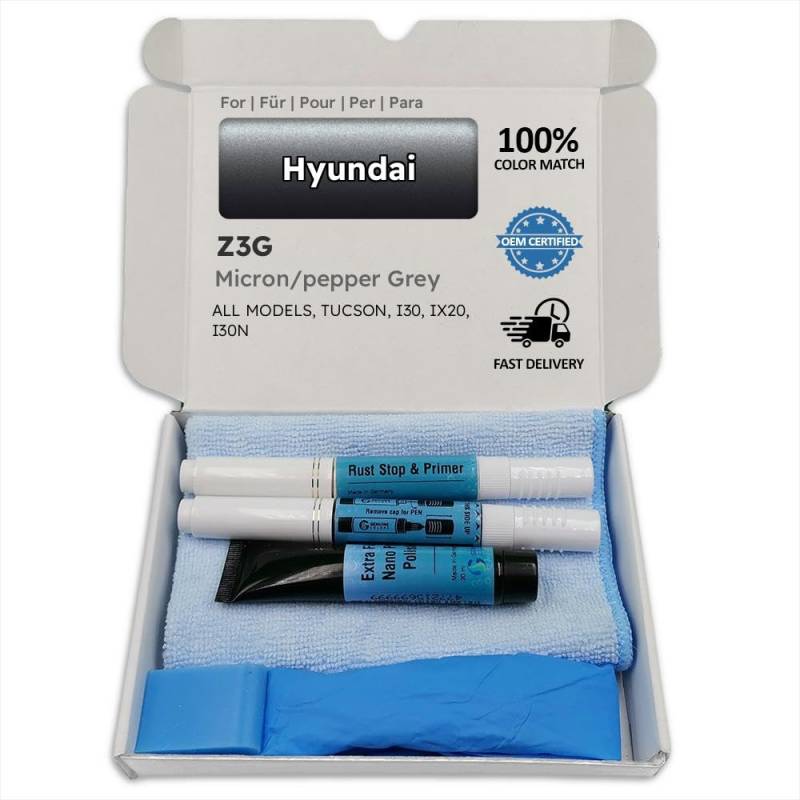Genuine Colors Lackstift MICRON PEPPER GREY Z3G für Hyundai Grau TUCSON I30 IX20 I30N von Genuine Colors