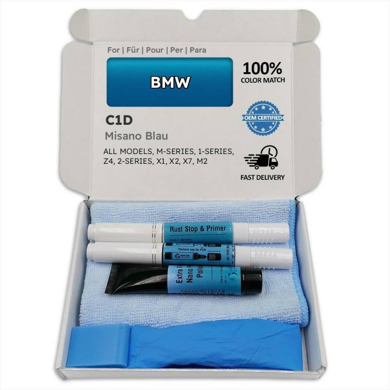 Genuine Colors Lackstift MISANO BLAU C1D für BMW M-SERIES 1-SERIES Z4 2-SERIES X1 X2 X7 M2 von Genuine Colors