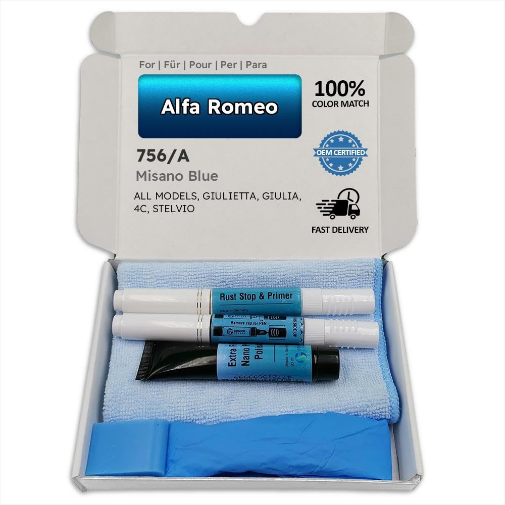 Genuine Colors Lackstift MISANO BLUE 756 A für Alfa Romeo Blau GIULIETTA GIULIA 4C STELVIO Genuine Colors Lackstift MISANO BLUE 756 A für Alfa Romeo Blau GIULIETTA GIULIA 4C STELVIO von Genuine Colors