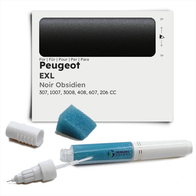 Genuine Colors Lackstift NOIR OBSIDIEN EXL für Peugeot Schwarz 307 1007 3008 408 607 206 CC von Genuine Colors