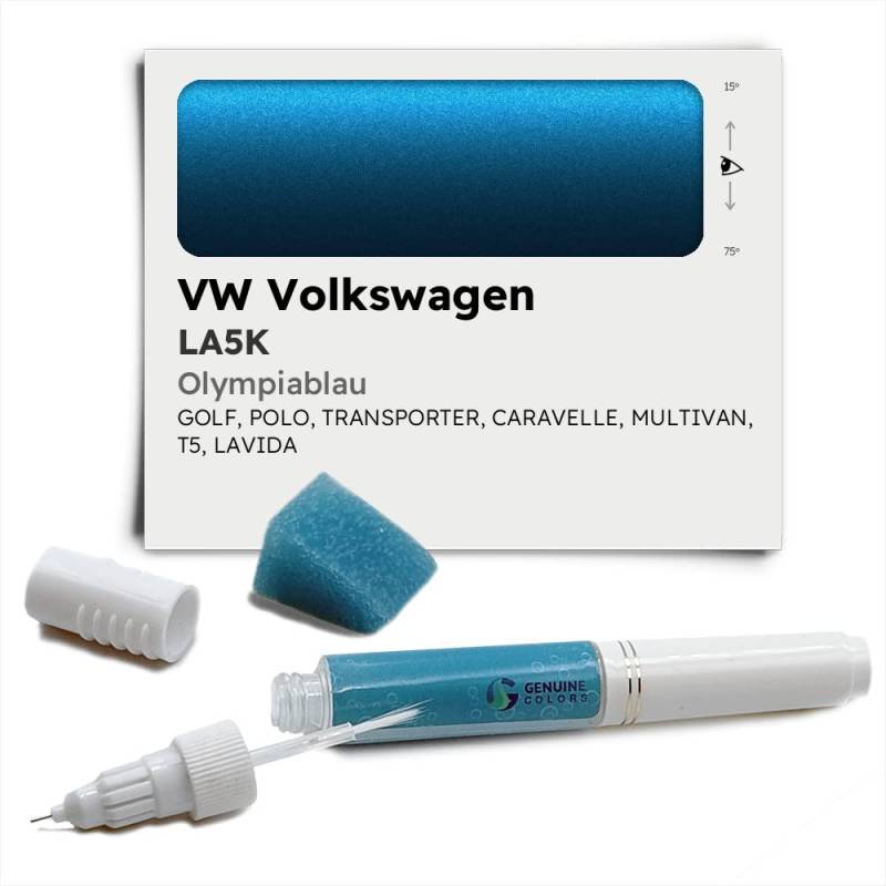 Genuine Colors Lackstift OLYMPIABLAU LA5K Kompatibel/Ersatz für VW Volkswagen Blau von Genuine Colors