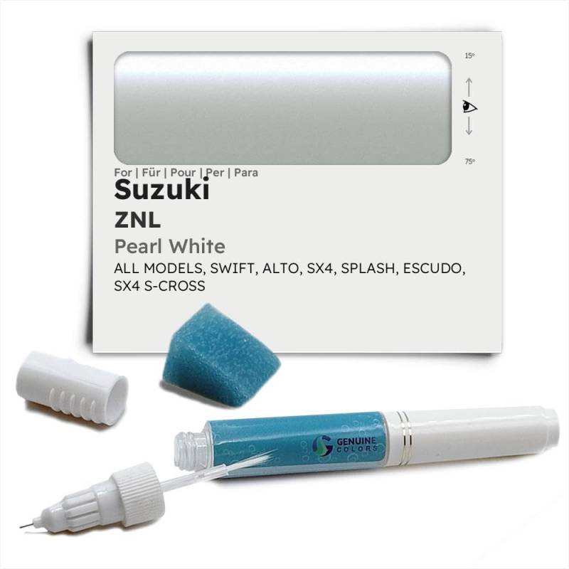 Genuine Colors Lackstift PEARL WHITE ZNL für Suzuki Weiß SWIFT ALTO SX4 SPLASH ESCUDO S-CROSS von Genuine Colors