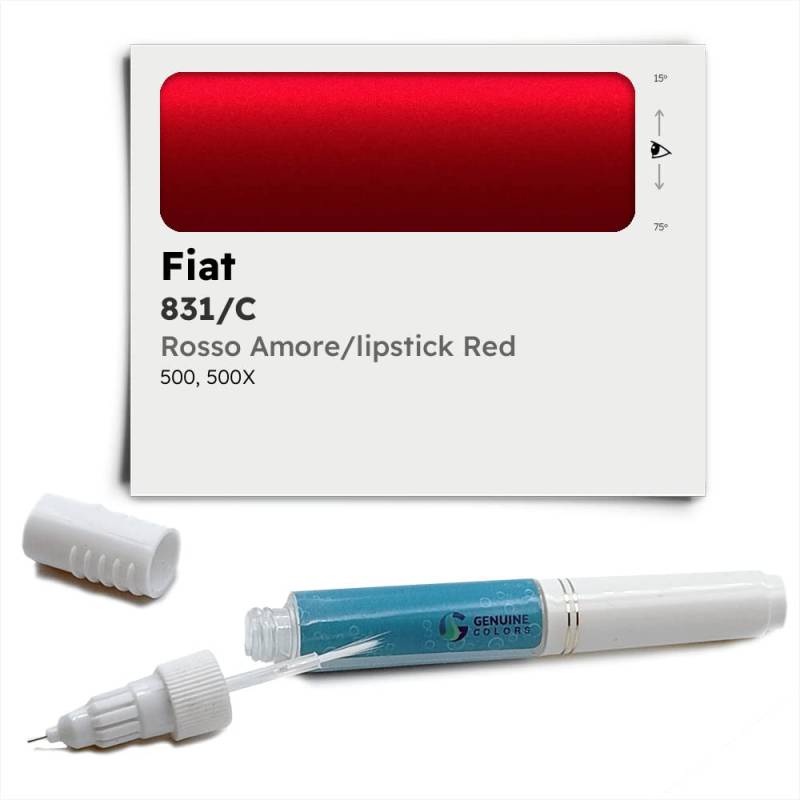 Genuine Colors Lackstift ROSSO AMORE/LIPSTICK RED 831/C Kompatibel/Ersatz für Fiat Rot von Genuine Colors