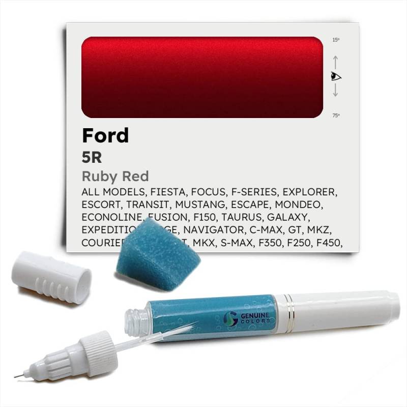 Genuine Colors Lackstift RUBY RED 5R Kompatibel/Ersatz für Ford Rot von Genuine Colors