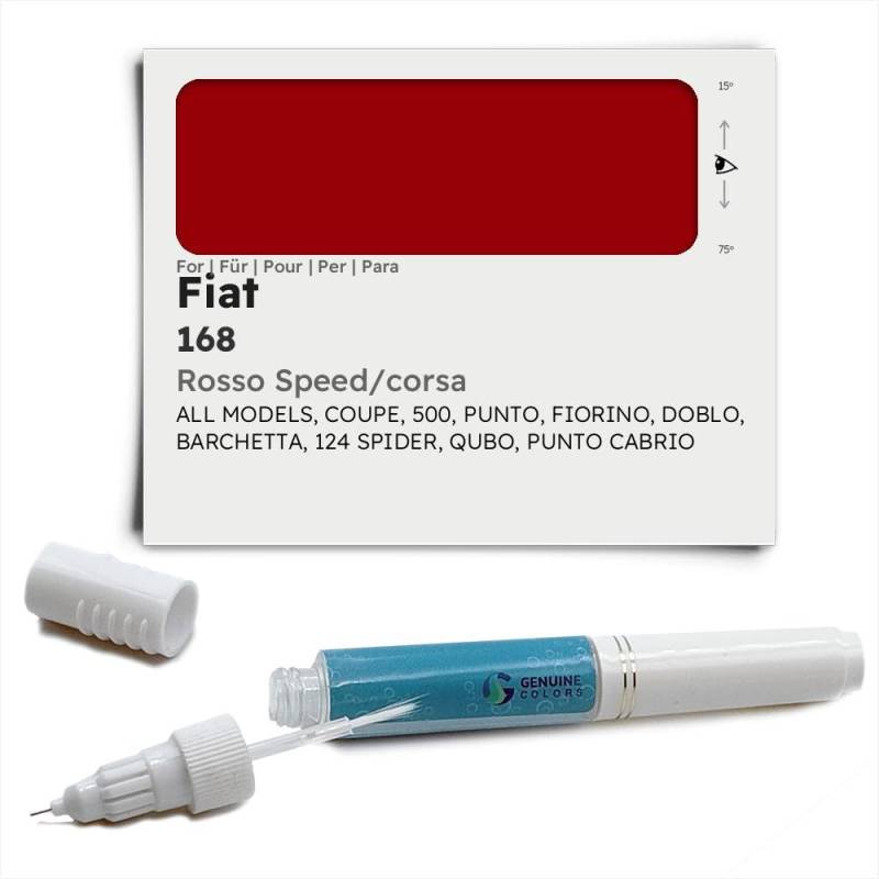 Genuine Colors Lackstift Rosso Speed Corsa 168 für FIAT Rot Coupe 500 Punto FIORINO DOBLO BARCHETTA 124 Spider QUBO Cabrio von Genuine Colors