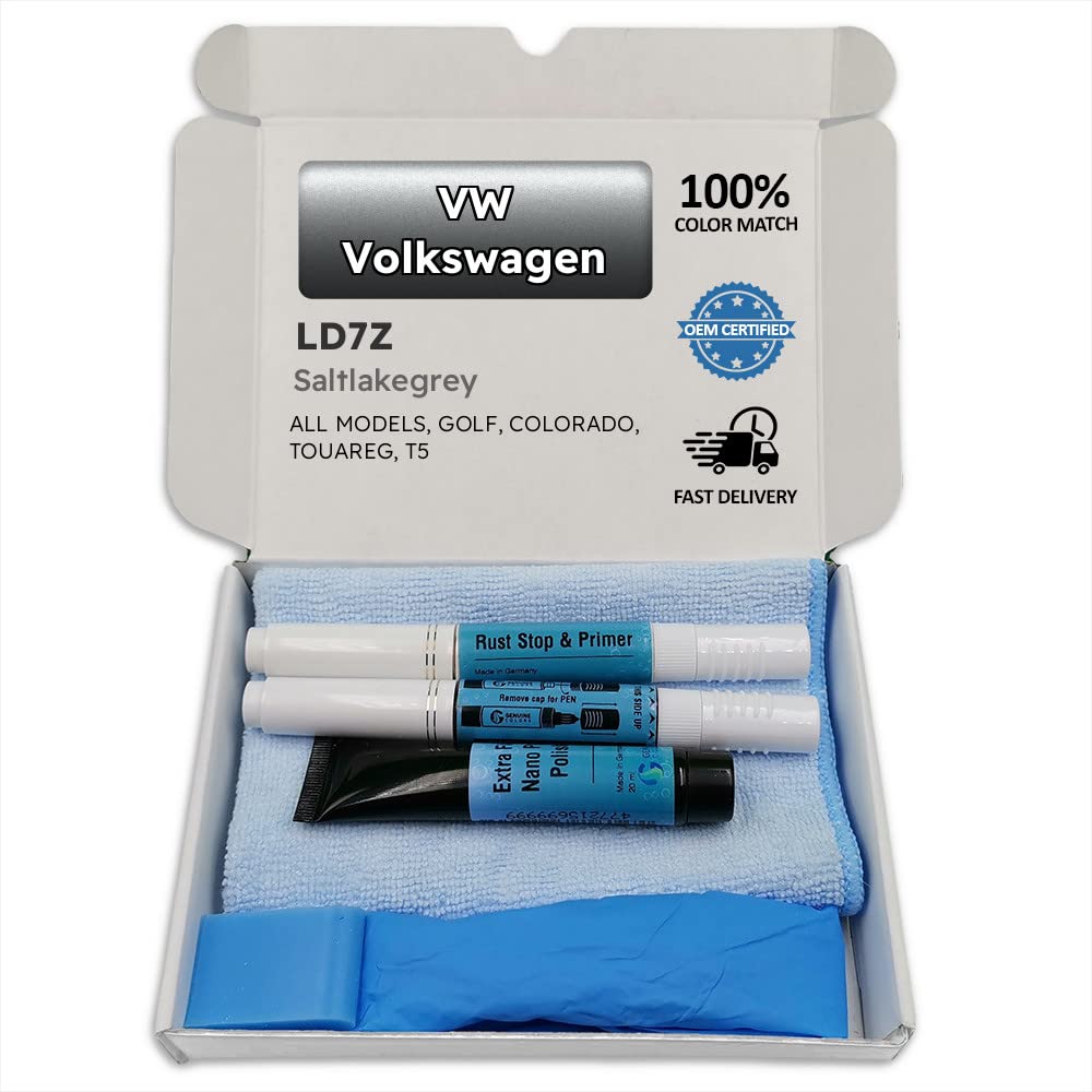 Genuine Colors Lackstift SALTLAKEGREY LD7Z Kompatibel/Ersatz für VW Volkswagen Grau von Genuine Colors