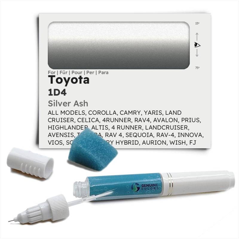 Genuine Colors Lackstift SILVER ASH 1D4 für Toyota Silber COROLLA CAMRY YARIS LAND CRUISER CELICA 4RUNNER RAV4 AVALON PRIUS HIGHLANDER ALTIS 4 RUNNER LANDCRUISER AVENSIS TUNDRA RAV SEQUOIA RAV-4 INNOV von Genuine Colors