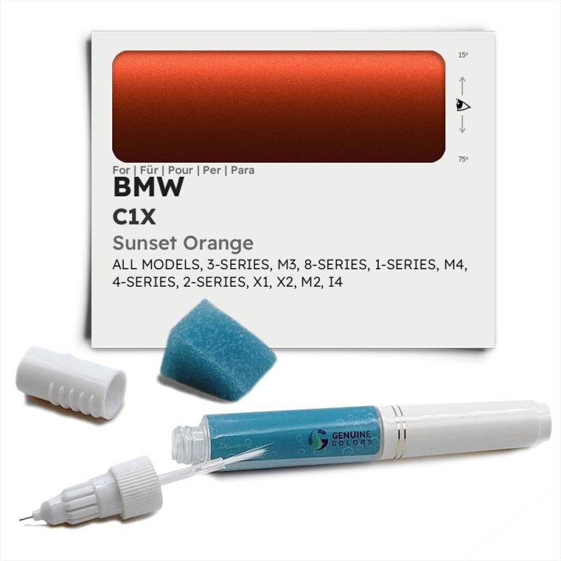 Genuine Colors Lackstift SUNSET ORANGE C1X für BMW 3-SERIES M3 8-SERIES 1-SERIES M4 4-SERIES 2-SERIES X1 X2 M2 I4 von Genuine Colors