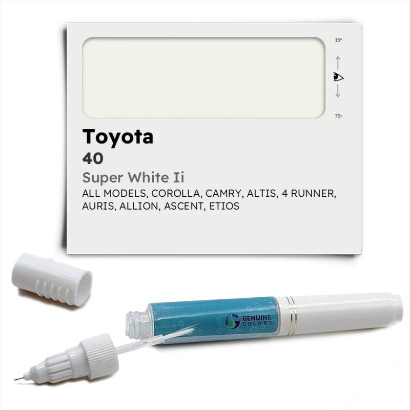 Genuine Colors Lackstift SUPER WHITE II 40 Kompatibel/Ersatz für Toyota Weiß von Genuine Colors