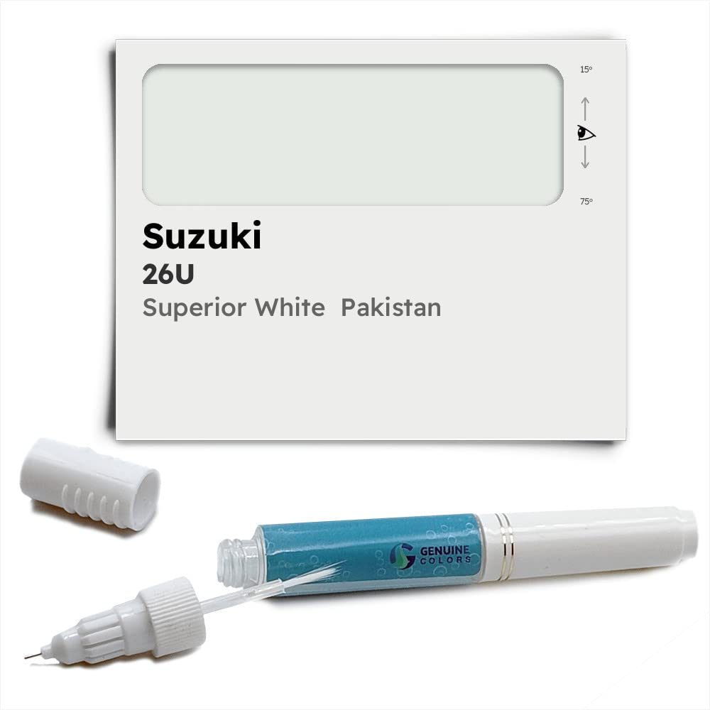 Genuine Colors Lackstift SUPERIOR WHITE PAKISTAN 26U Kompatibel/Ersatz für Suzuki Weiß von Genuine Colors