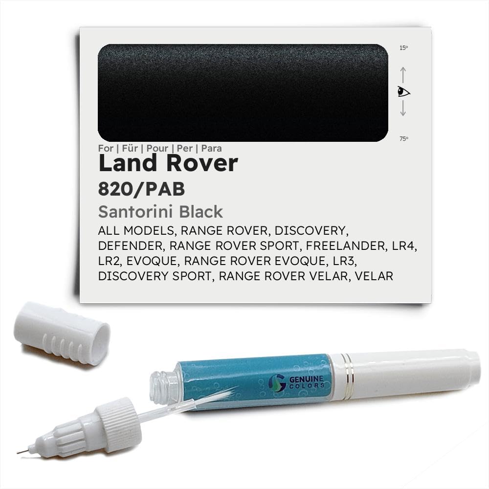 Genuine Colors Lackstift Santorini Black 820 PAB für Land Rover Schwarz Range Discovery Defender Sport Freelander LR4 LR2 EVOQUE LR3 VELAR Genuine Colors Lackstift Santorini Black 820 PAB für Land Rover Schwarz Range Discovery Defender Sport Freelander LR4 LR2 EVOQUE LR3 VELAR von Genuine Colors