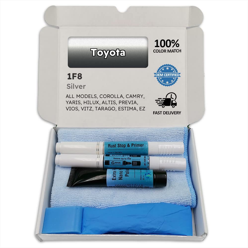 Genuine Colors Lackstift Silver 1F8 Kompatibel/Ersatz für Toyota Silber von Genuine Colors