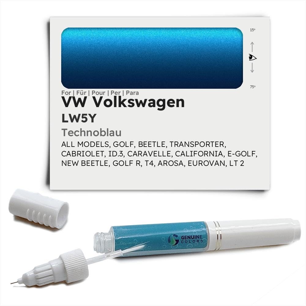 Genuine Colors Lackstift TECHNOBLAU LW5Y für VW Volkswagen Blau Golf Beetle Transporter CABRIOLET ID.3 CARAVELLE California E-Golf New R T4 Arosa Eurovan LT 2 Genuine Colors Lackstift TECHNOBLAU LW5Y für VW Volkswagen Blau Golf Beetle Transporter CABRIOLET ID.3 CARAVELLE California E-Golf New R T4 Arosa Eurovan LT 2 von Genuine Colors