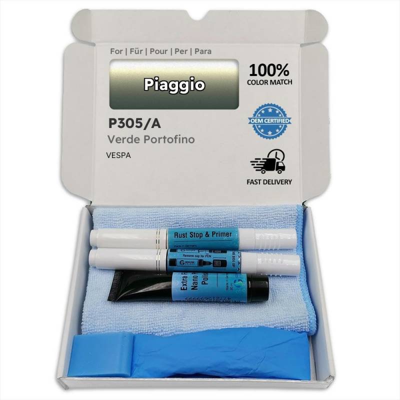 Genuine Colors Lackstift VERDE PORTOFINO P305 A für Piaggio Weiß VESPA von Genuine Colors