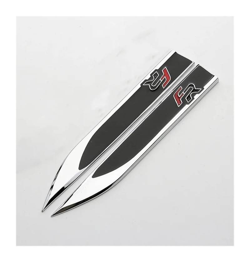GeRRiT yzw6688 1 Paar Zinklegierung PVC FR Logo Emblem Abzeichen Aufkleber 3D Metall Kotflügel Seitenaufkleber Autoaufkleber Kompatibel mit FR Leon Ibiza Altea Exe (Color : Black) von MhaRt
