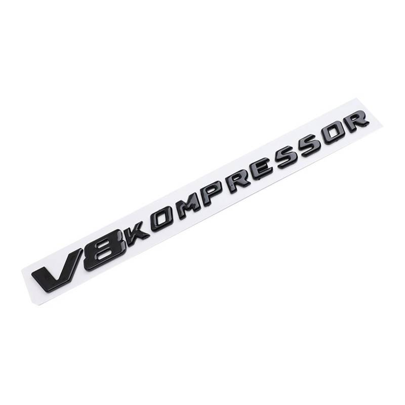 GeRRiT yzw6688 3D ABS Auto Aufkleber V6 V8 Kompressor Wort Hinten Zeichen Emblem Abzeichen Auto Körper Kotflügel Hinten Stamm Upgrade Version zubehör Neue (Color : V8 Black Shiny) von MhaRt