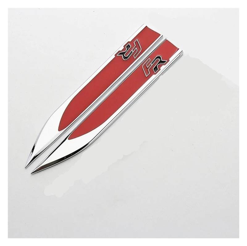 GerRit yzw6688 1 Paar Zinklegierung PVC FR Logo Emblem Abzeichen Aufkleber 3D Metall Kotflügel Seitenaufkleber Autoaufkleber Kompatibel mit FR Leon Ibiza Altea Exe (Color : Red) von MhaRt