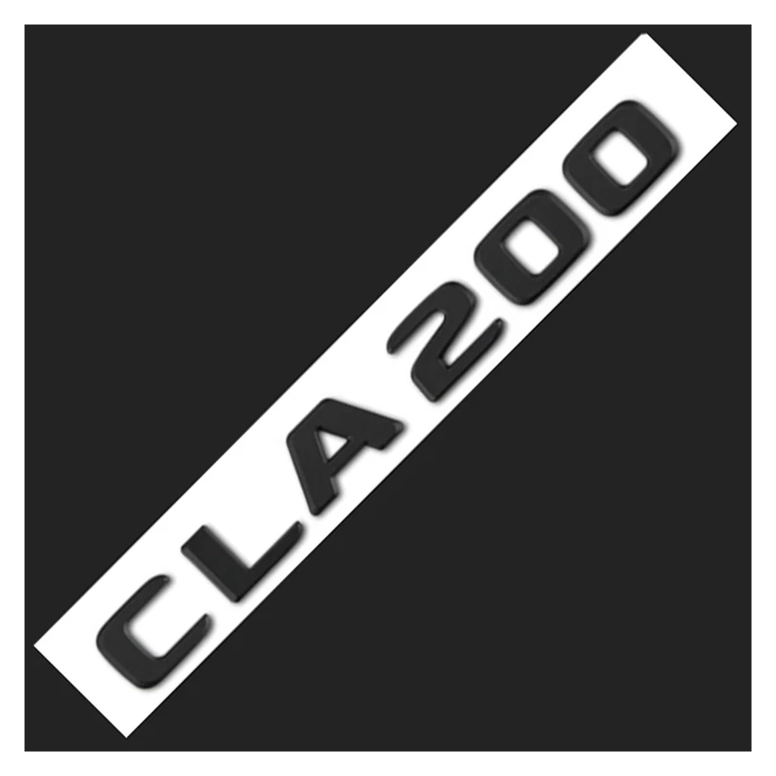 GeRRiT yzw6688 3D ABS Schwarz CLA 200 Logo CLA200 Emblem Buchstaben Aufkleber Auto Kofferraum Abzeichen Kompatibel mit CLA200 W117 C117 W118 C118 Zubehör (Color : Matte Black) von GerRit