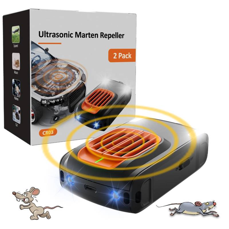 Marderschreck Auto, 2-in-1 Netzteil, Effiziente Langzeit Marderabwehr, Marderschutz für Auto Intelligente Start-Stopp Funktion, Effektiver Marderschutz für Auto, Garten, Dachboden (A) von Gerbala