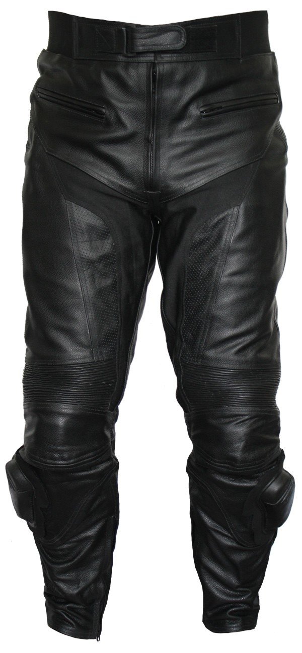 German Wear, Herren Motorradhose Motorrad Biker Lederhose Schwarz, Größe:48 von German Wear