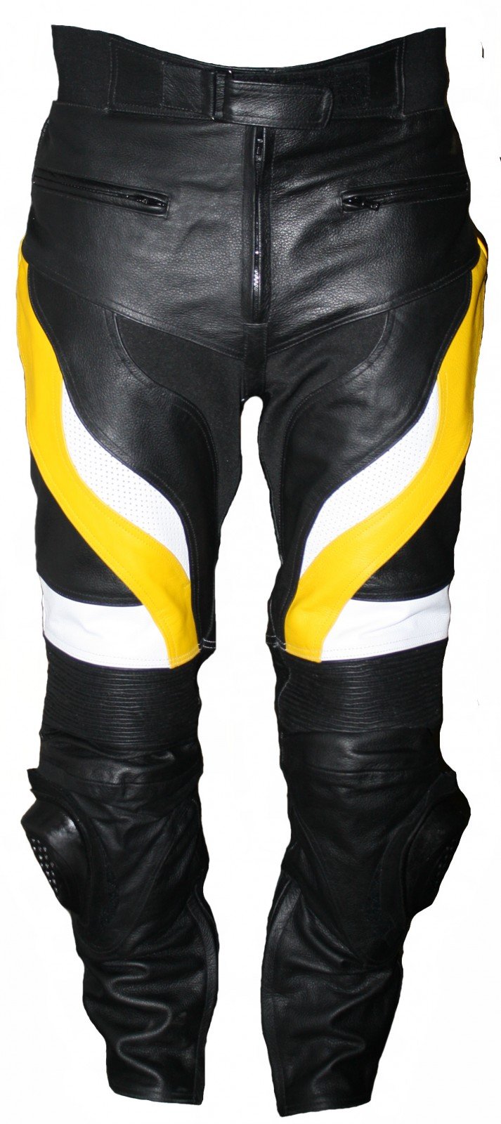 German Wear Motorrad Biker Racing Lederhose Rindsleder, Gelb (Gelb/Schwarz), 50 von German Wear