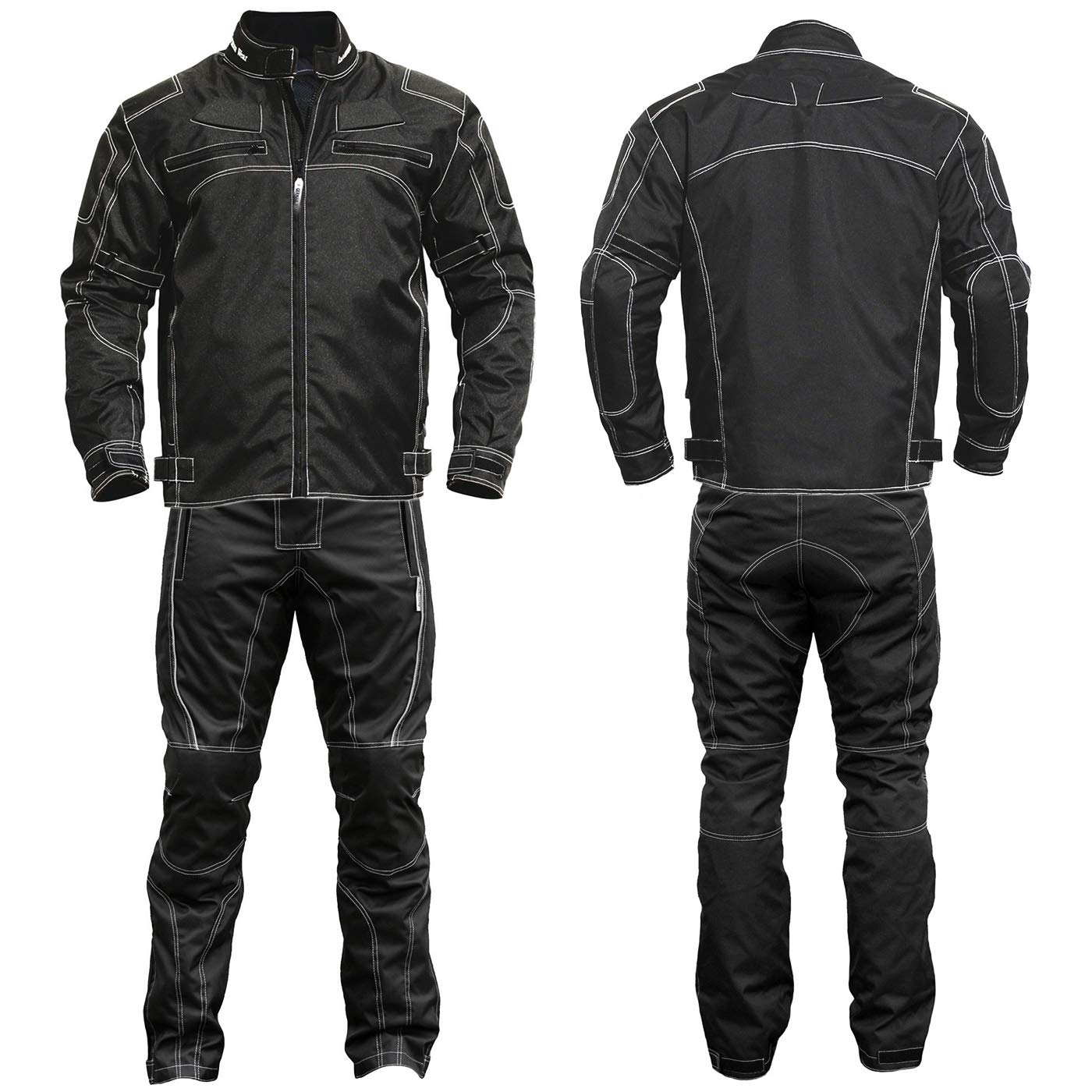 Germanwear 2-teiler Motorradkombi Cordura Textilien Motorradjacke & Motorradhose Schwarz, Größe:58 von German Wear