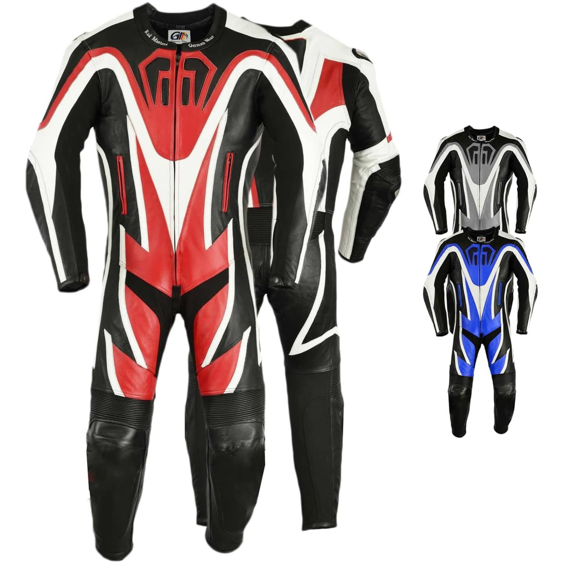 German Wear Einteiler Motorradkombi Motorrad Lederkombi aus Rindsleder echtleder Kombi, Größe:52/L, Farbe:Rot German Wear Einteiler Motorradkombi Motorrad Lederkombi aus Rindsleder echtleder Kombi, Größe:52/L, Farbe:Rot von German Wear