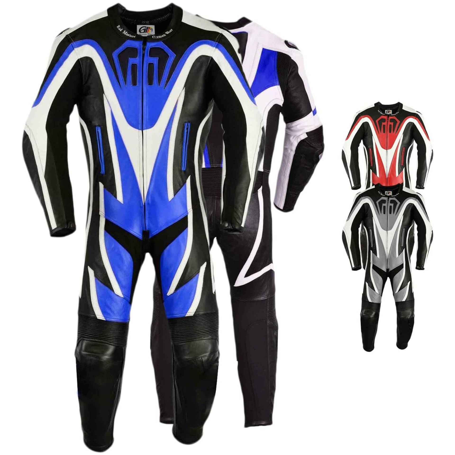 German Wear Einteiler Motorradkombi Motorrad Lederkombi aus Rindsleder echtleder Kombi, Größe:56/2XL, Farbe:Blau German Wear Einteiler Motorradkombi Motorrad Lederkombi aus Rindsleder echtleder Kombi, Größe:56/2XL, Farbe:Blau von German Wear