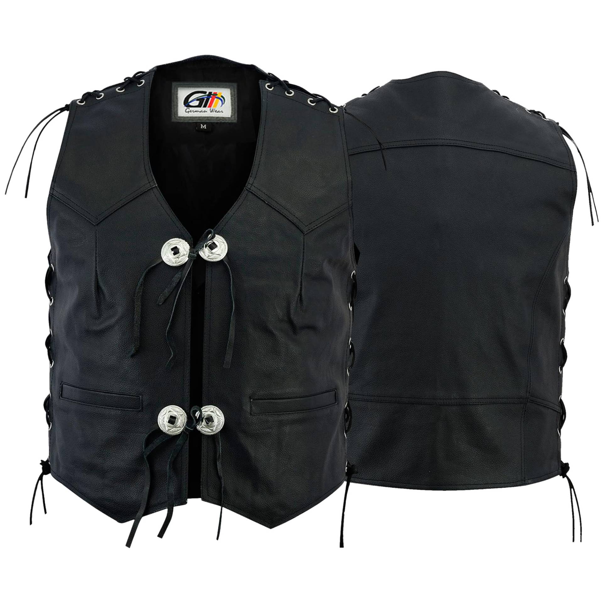German Wear Leder Motorrad Kutte Conchoweste Bikerweste Motorradweste Weste schwarz 3XL German Wear Leder Motorrad Kutte Conchoweste Bikerweste Motorradweste Weste schwarz 3XL von German Wear