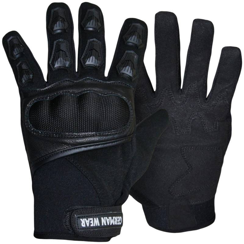 German Wear Motocross Motorradhandschuhe Sommer Motorrad Biker Handschuhe Textilhandschuhe Schwarz, Size:11=XXL von German Wear